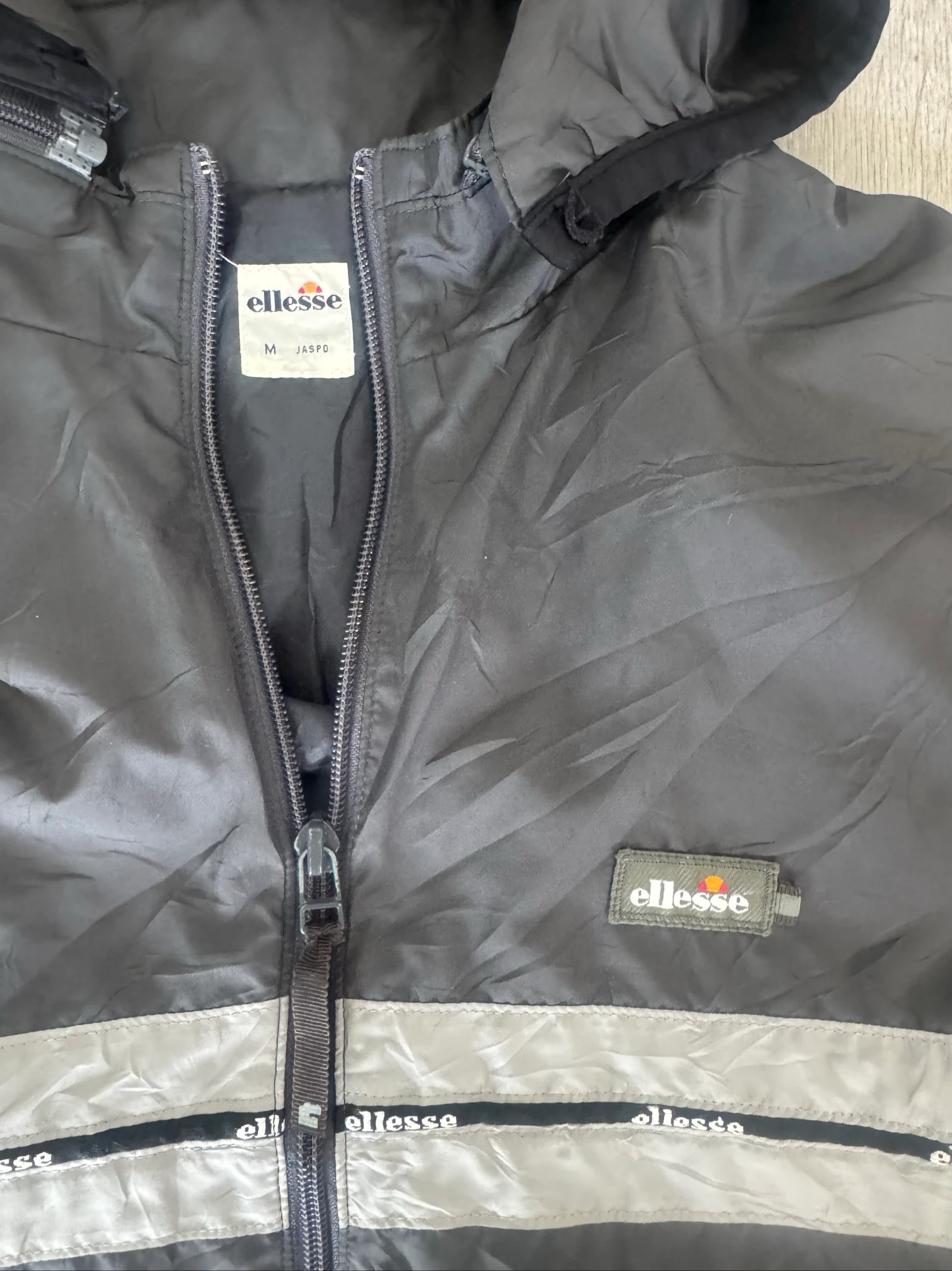 Ellesse Pufferjas met capuchon zwart reflecterend vintage Y2K streetwear M – photo 7